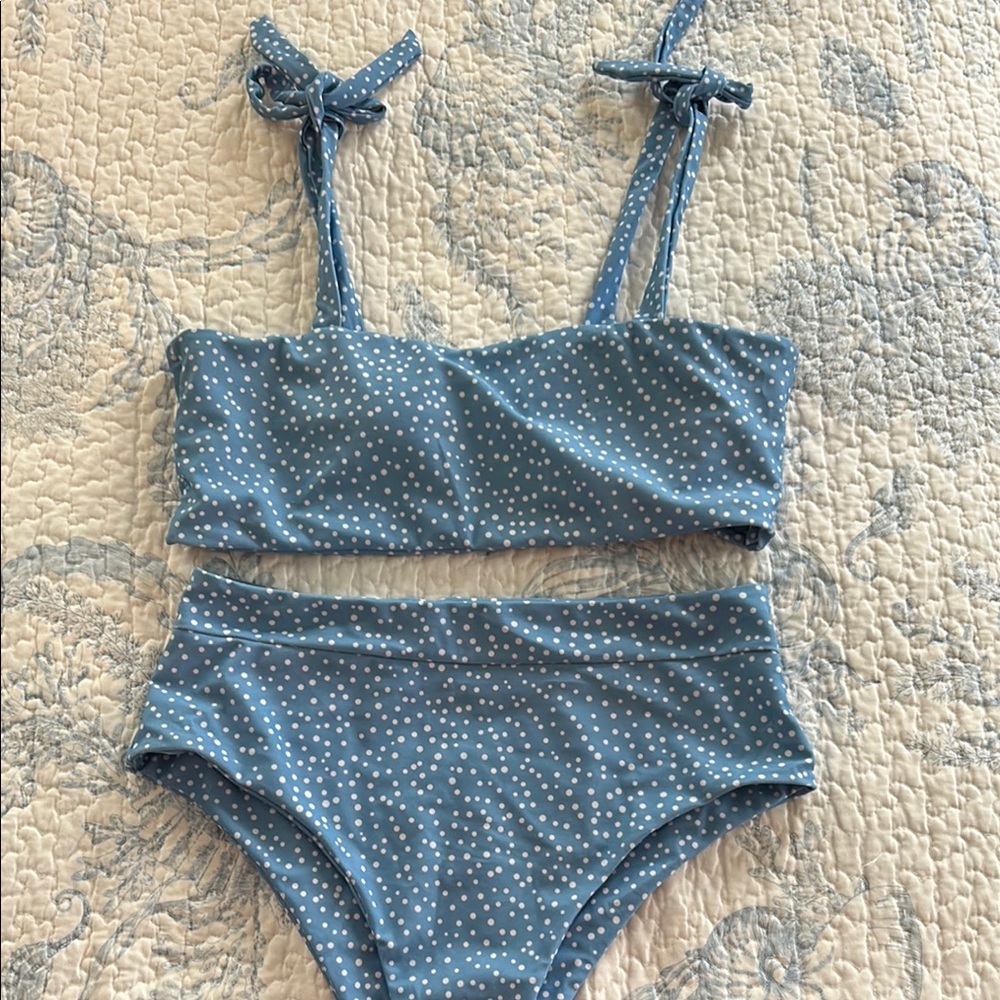 Blue Polka Dot Bikini Set